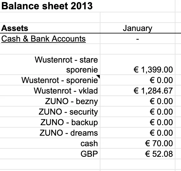 Stav financií Január 2013